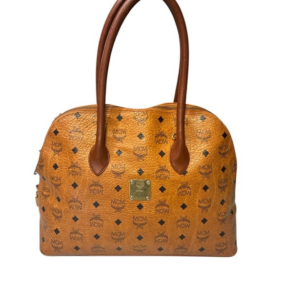 MCM Cognac Visetos Satchel Bag - Picture 2 of 10